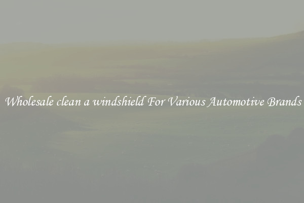 Wholesale clean a windshield For Various Automotive Brands