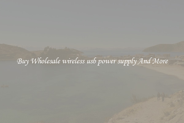 Buy Wholesale wireless usb power supply And More