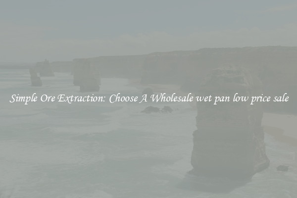 Simple Ore Extraction: Choose A Wholesale wet pan low price sale