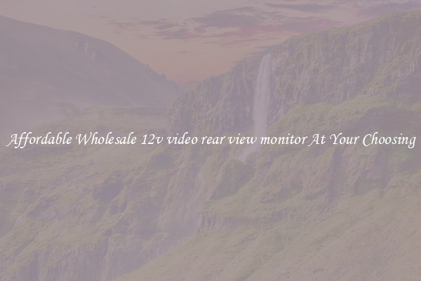 Affordable Wholesale 12v video rear view monitor At Your Choosing